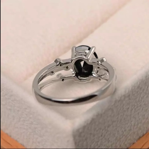 New Unisex 925 Silver Sapphire Stackable Ring - Picture 5 of 7